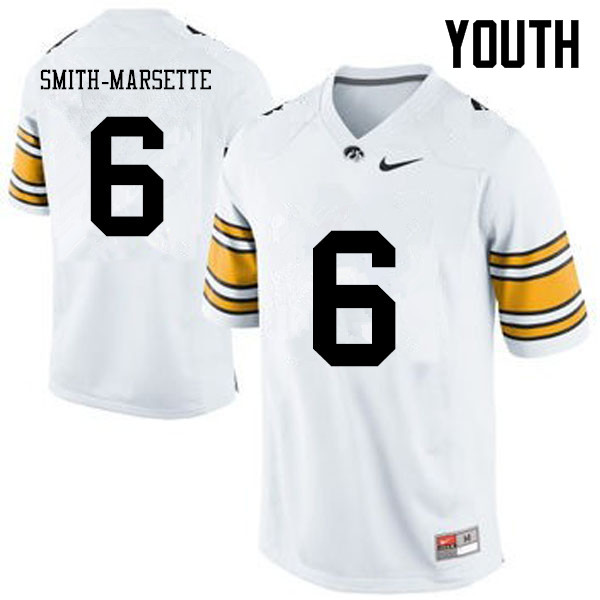 Youth Iowa Hawkeyes #6 Ihmir Smith-Marsette College Football Jerseys-White - Click Image to Close